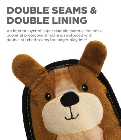 Outward Hound Invincibles Puppy Durable Plush Dog Toy Brown XS