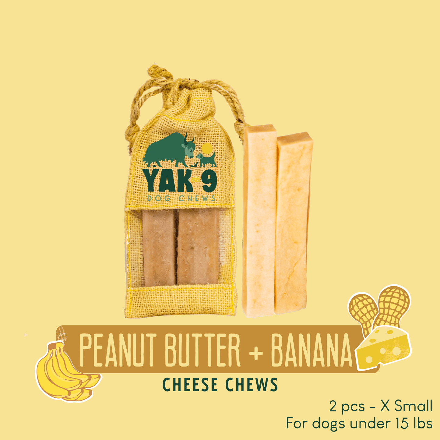 Peanut Butter & Banana Chews for Dogs