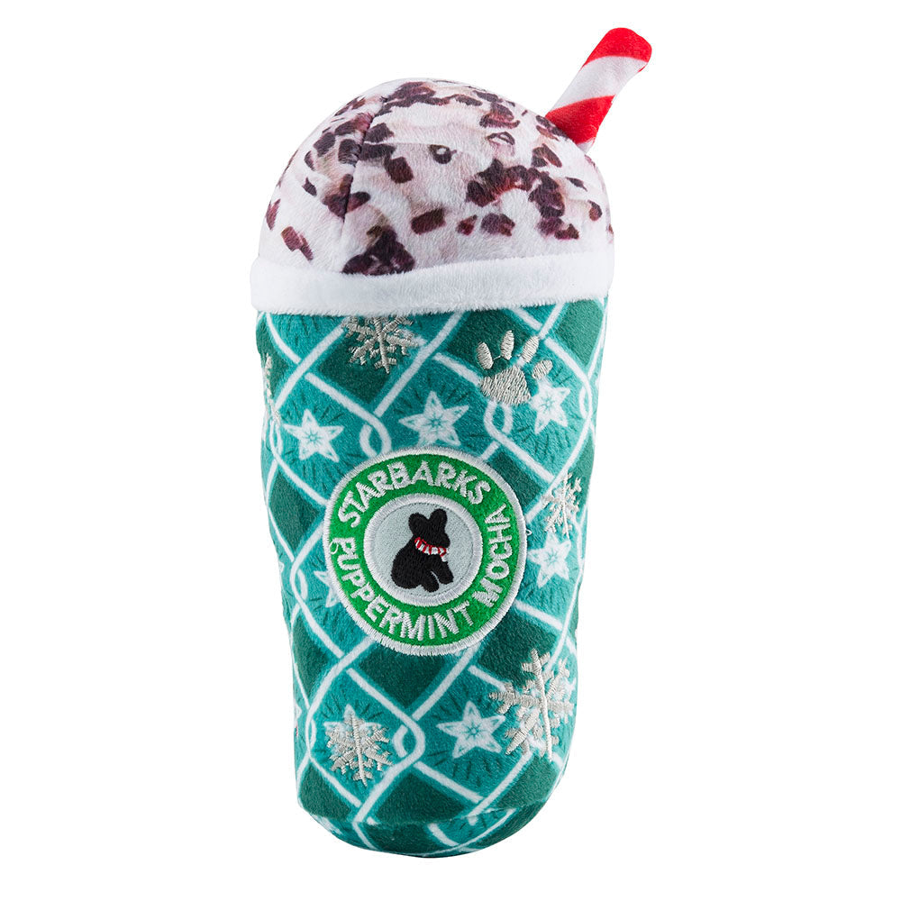 Starbarks Puppermint Mocha Green Stars Cup & Bone | Christmas Dog Toys