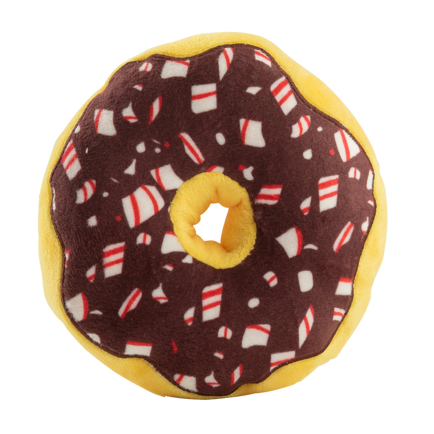 Snuggly Cup Holiday Red & Puppermint Donut | Christmas Dog Toys