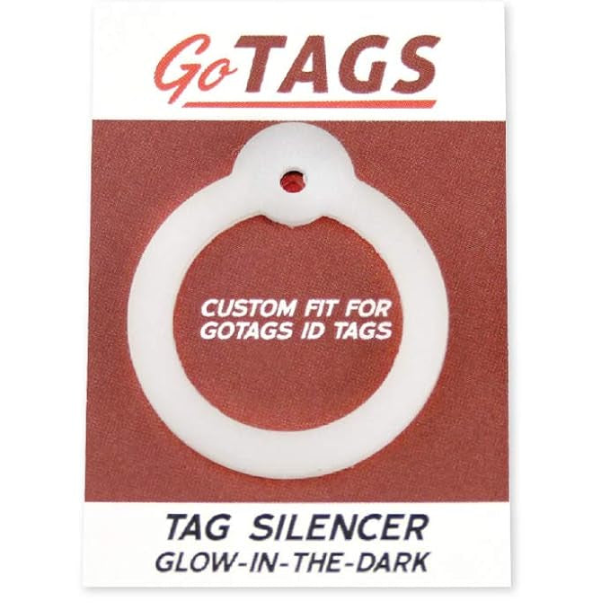GoTags Round Pet ID Glow in The Dark Silencer to Protect Tag and Engraving, Pack of 1 - Bark & Beyond