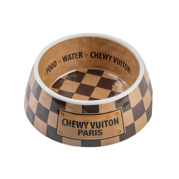 Checker Chewy Vuiton Bowls