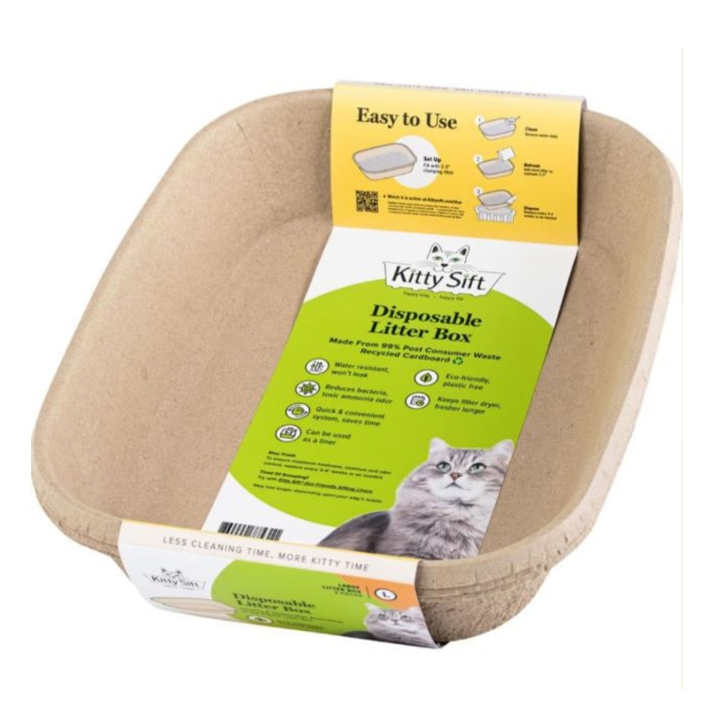 Kitty Sift Disposable Cat Litter Box Large - 3 Pk - Bark & Beyond