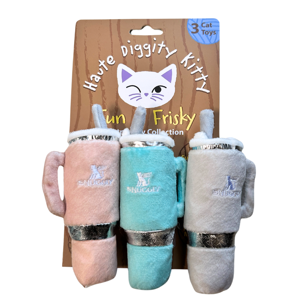 Snuggly Cup 3-Pack (Teal, Ivory, Blush) - Organic Catnip