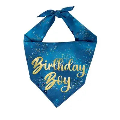Birthday Boy Blue & Gold Dog Bandana Hunter K9