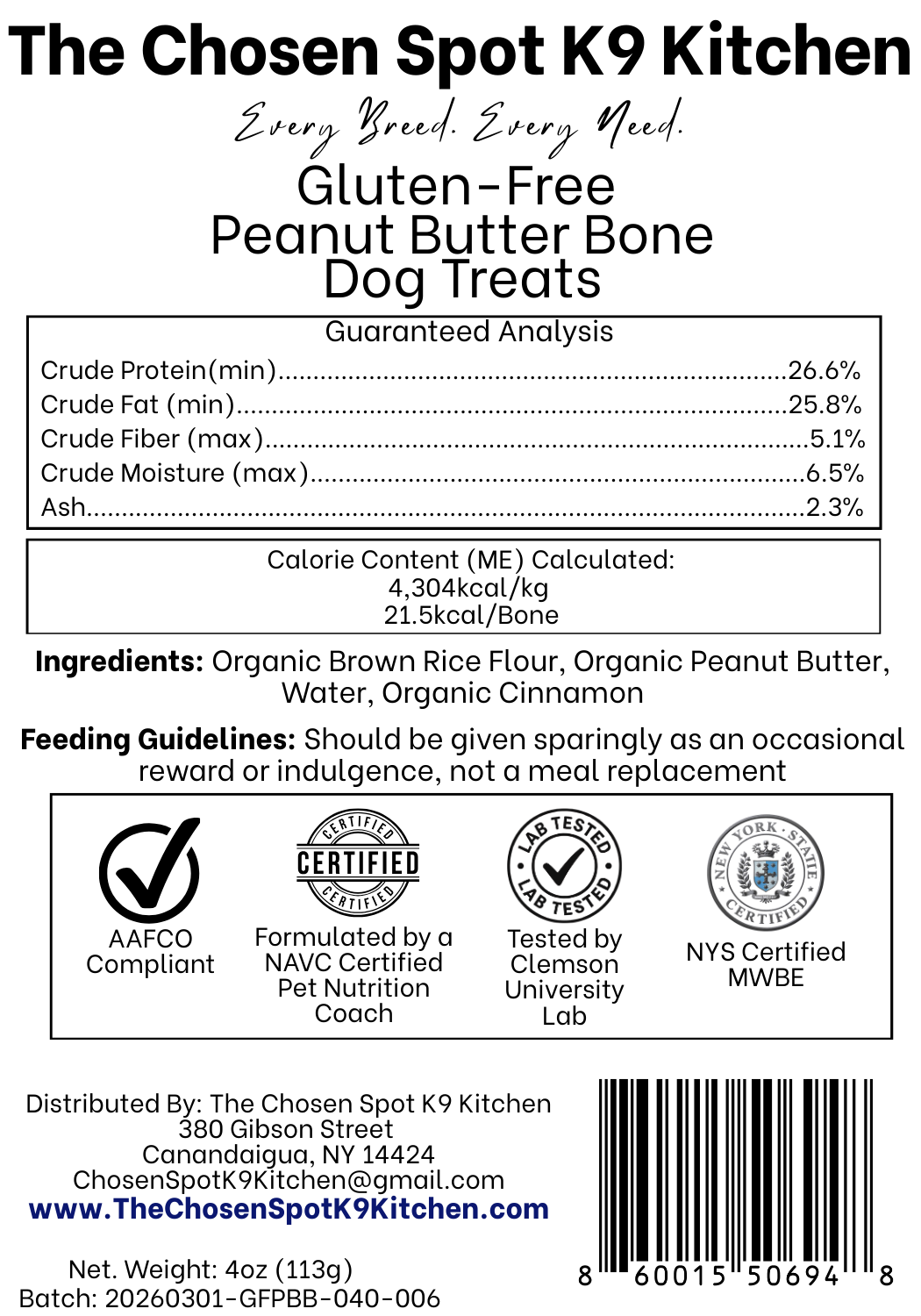 Gluten-Free Peanut Butter Bones 🥜 Handmade Organic Gluten-Free Dog Treats
