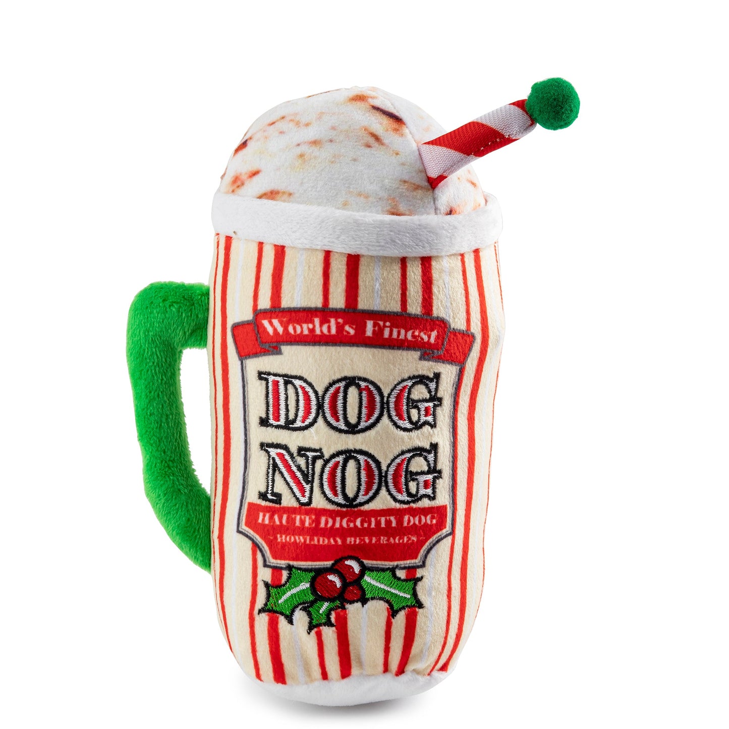 Dog Nog Holiday Christmas Plush Dog Toy