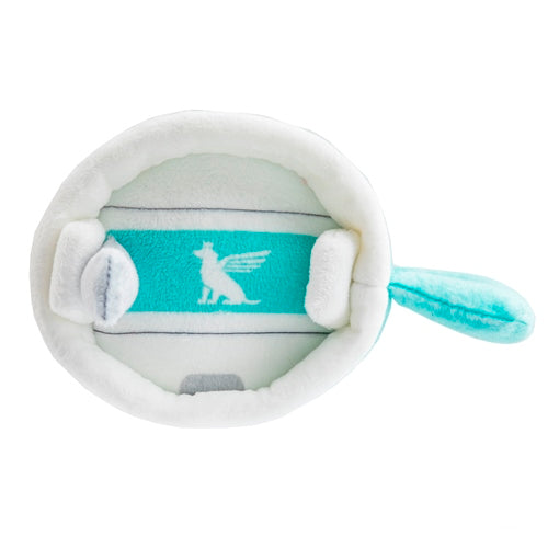 Snuggly Cup - Teal | Squeaky Plush Dog Toy with Crinkle & Mesh Lining