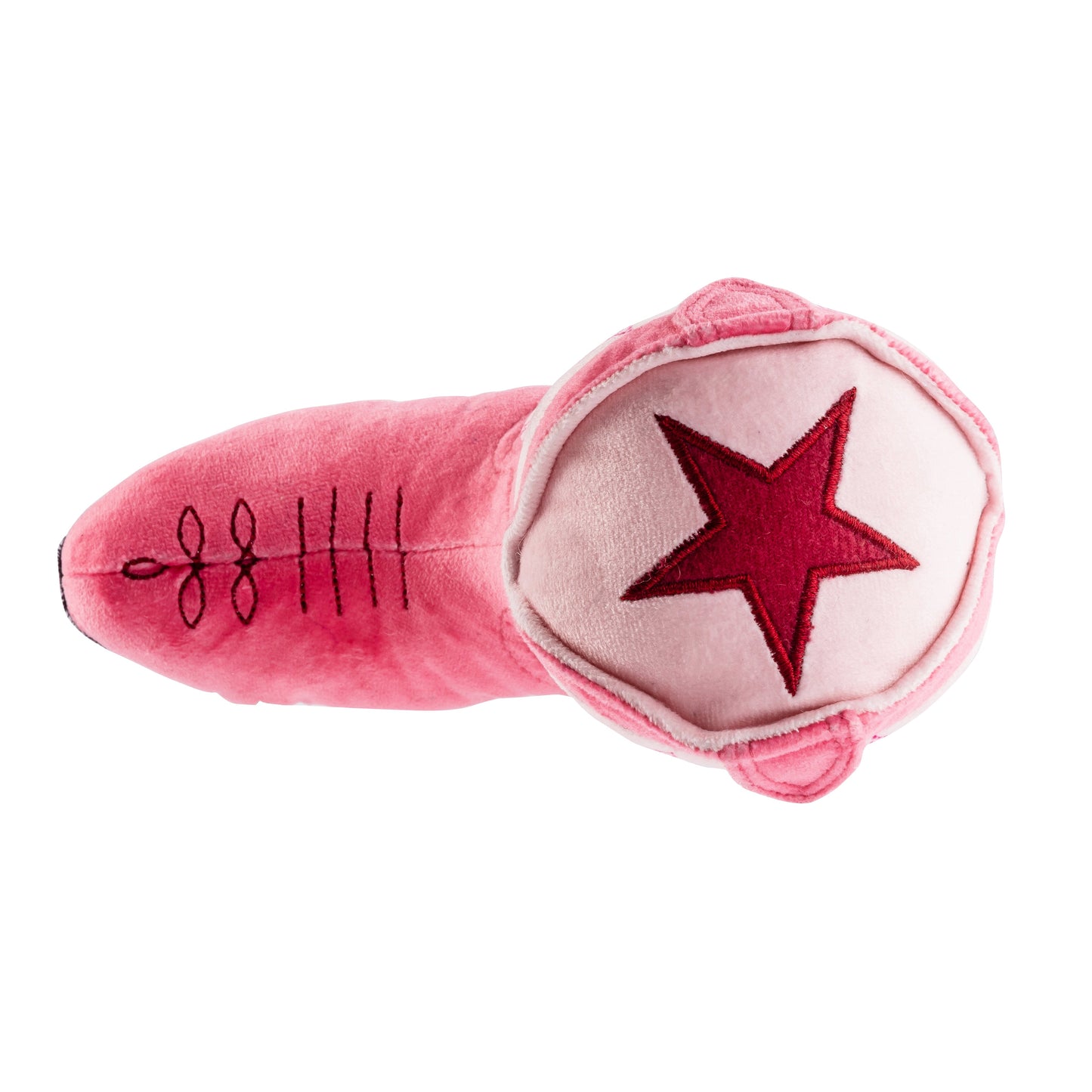 Pink Cowgirl Boot | Squeaky Plush Dog Toy with Crinkle & Mesh Lining