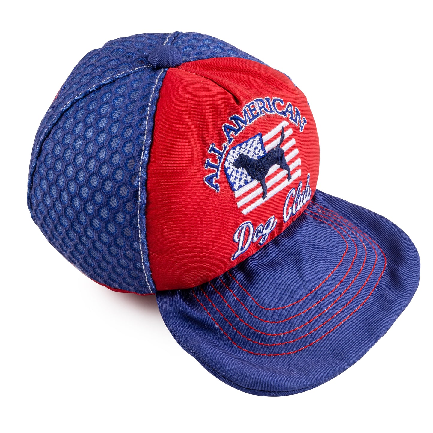 All American Dog Club Trucker Hat | Squeaky Plush Dog Toy with Crinkle & Mesh Lining