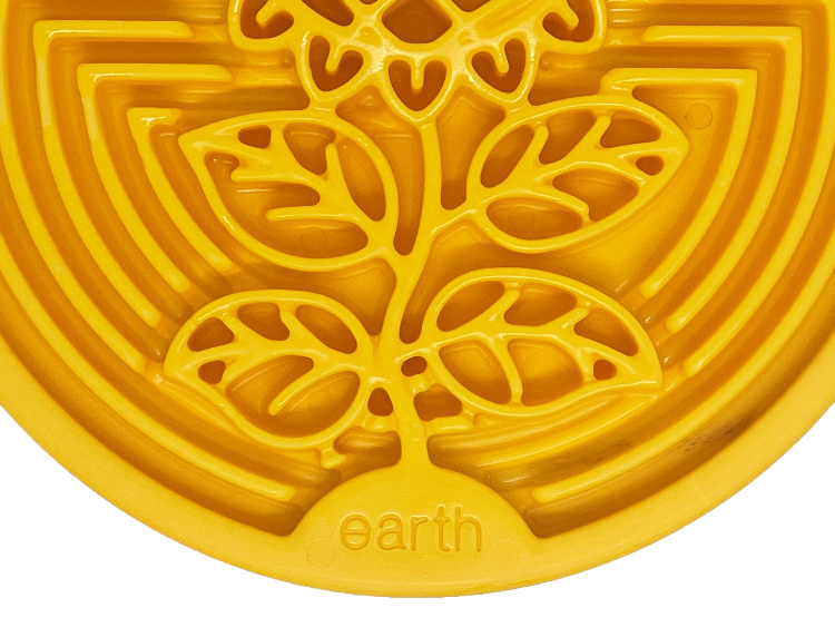 Earth eCoin Nylon Lick Mat for Dogs by SodaPup, USA-made enrichment toy with durable nylon surface for canine licking and chewing.