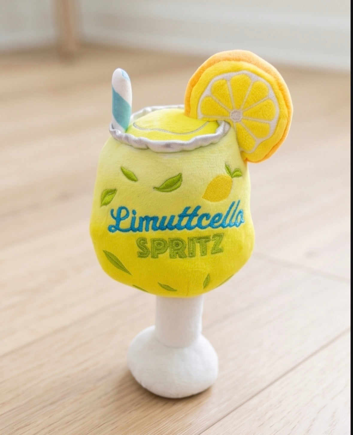 Limuttcello Spritz | Squeaky Plush Dog Toy with Crinkle & Mesh Lining