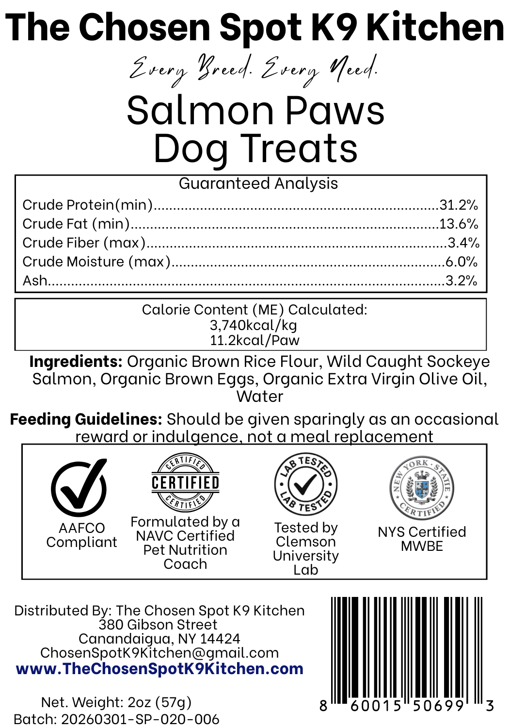 Salmon Paws 🐾 Handmade Organic Gluten-Free Dog Treats