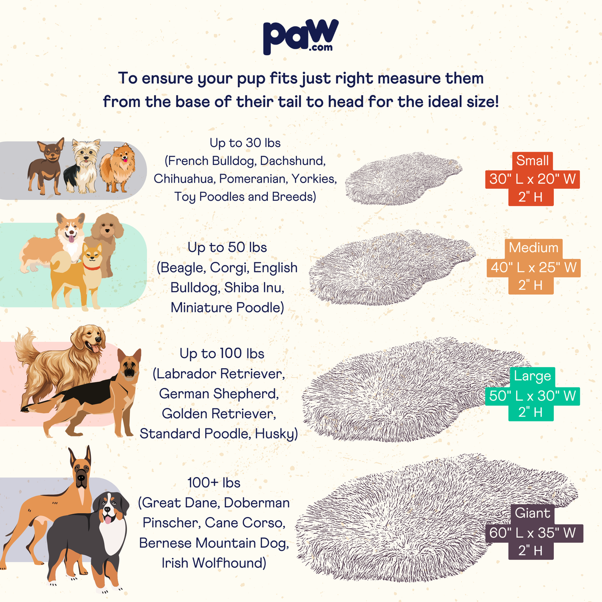 PupRug by Paw.com® Faux Fur Orthopedic Dog Bed - Curve Charcoal Grey