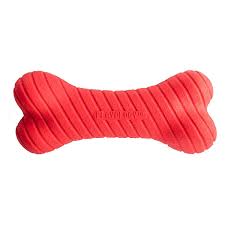 Playology Beef Scented Dual Layer Bone Dog Toy, Small