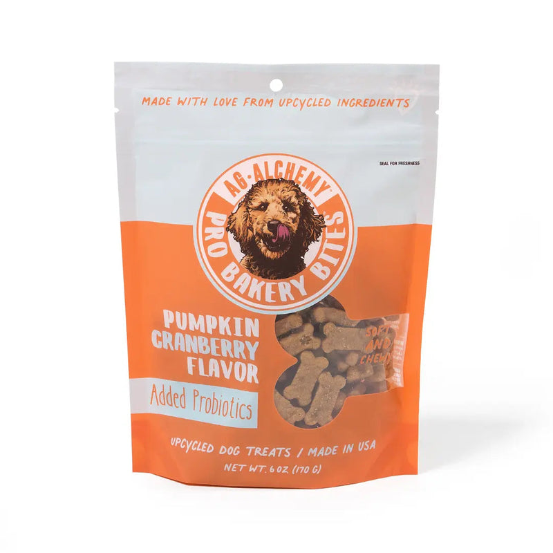 Pro Bakery Bites Soft & Chewy Pumpkin Cranberry dog treats, 6 oz bag by Ag-Alchemy Animal Nutrition