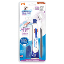 Nylabone Advanced Oral Care Senior Dog Dental Kit with Cushiony Soft-Bristle Toothbrush Bacon 1ea - Bark & Beyond