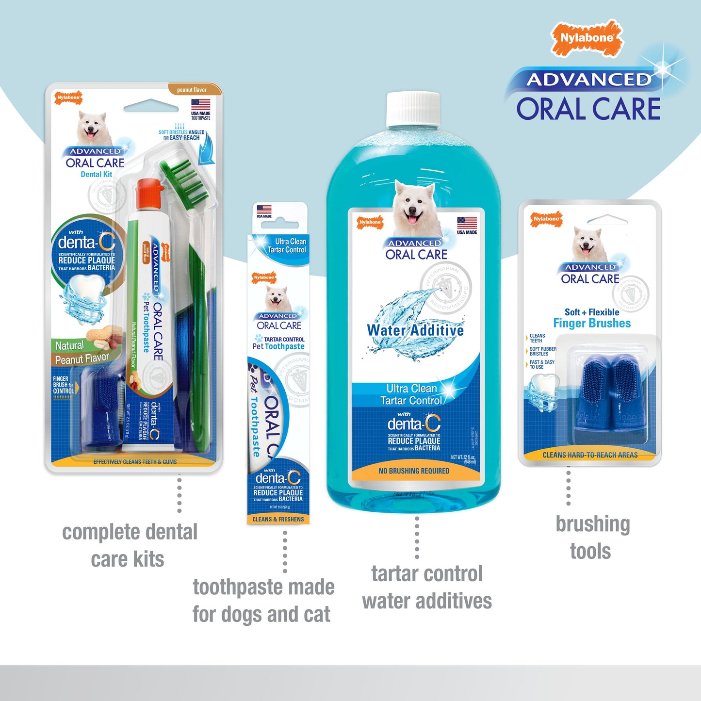 Nylabone Advanced Oral Care Senior Dog Dental Kit with Cushiony Soft-Bristle Toothbrush Bacon 1ea - Bark & Beyond