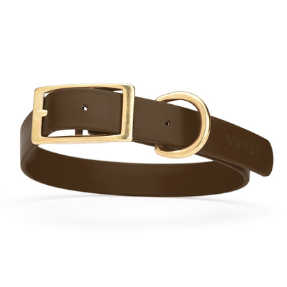 Viper Biothane Waterproof Dog Collar - Brass Hardware - Size L (18 to 22 inches)