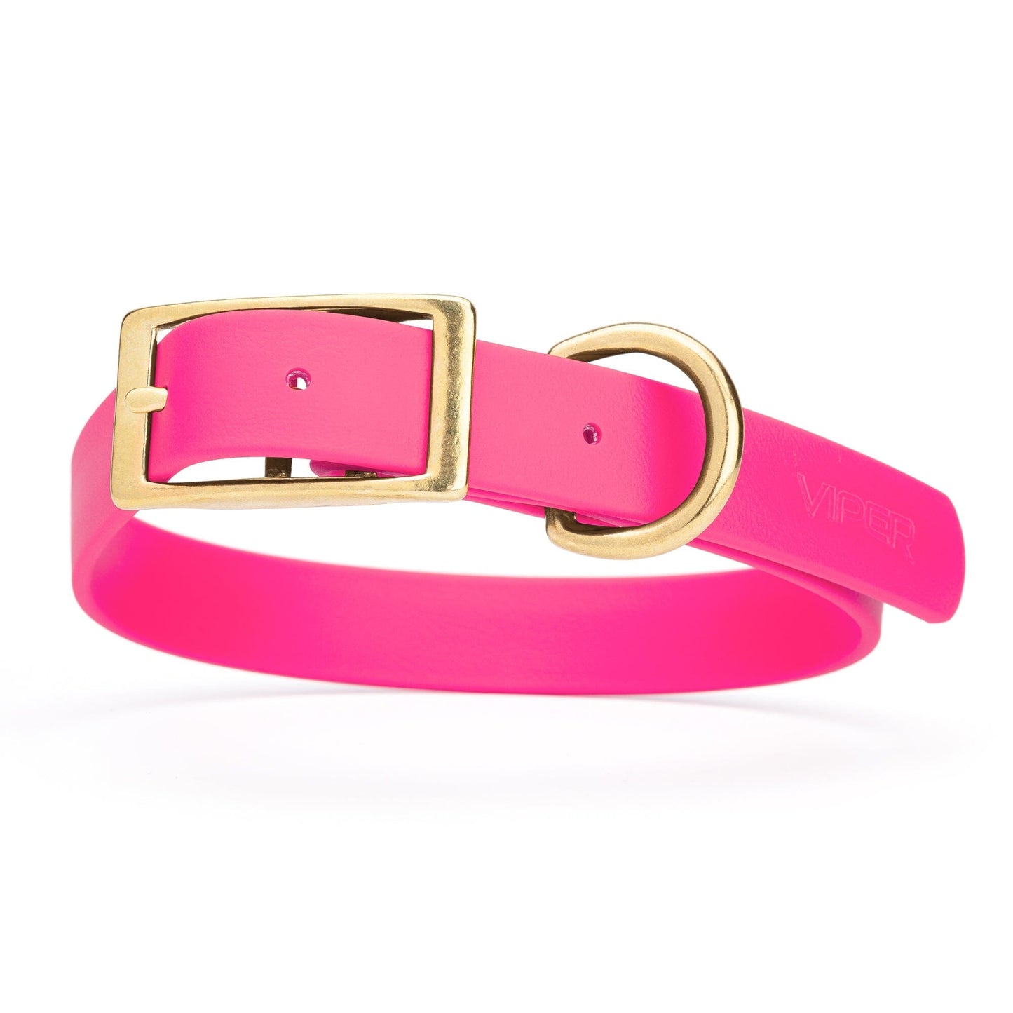Viper Biothane Waterproof Dog Collar - Brass Hardware - Size XL (22 to 25 inches)