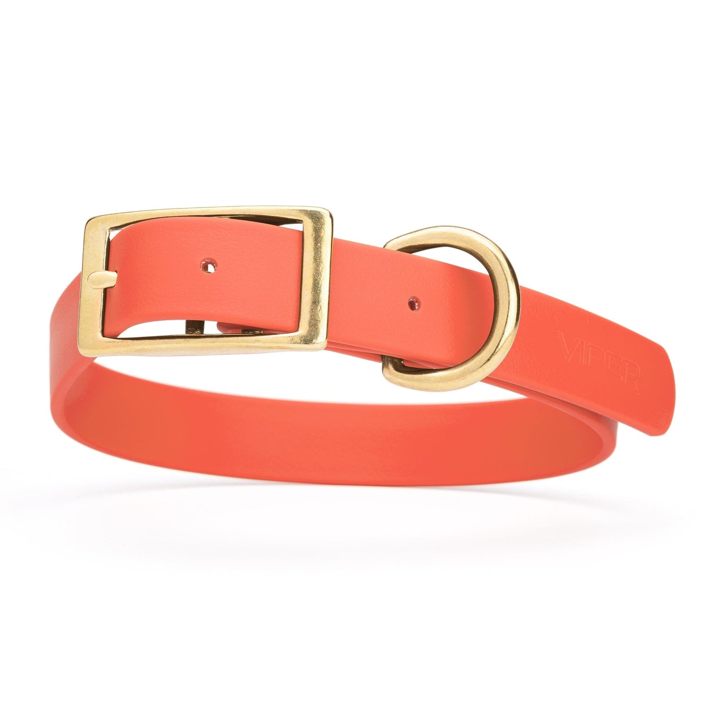 Viper Biothane Waterproof Dog Collar - Brass Hardware - Size L (18 to 22 inches)