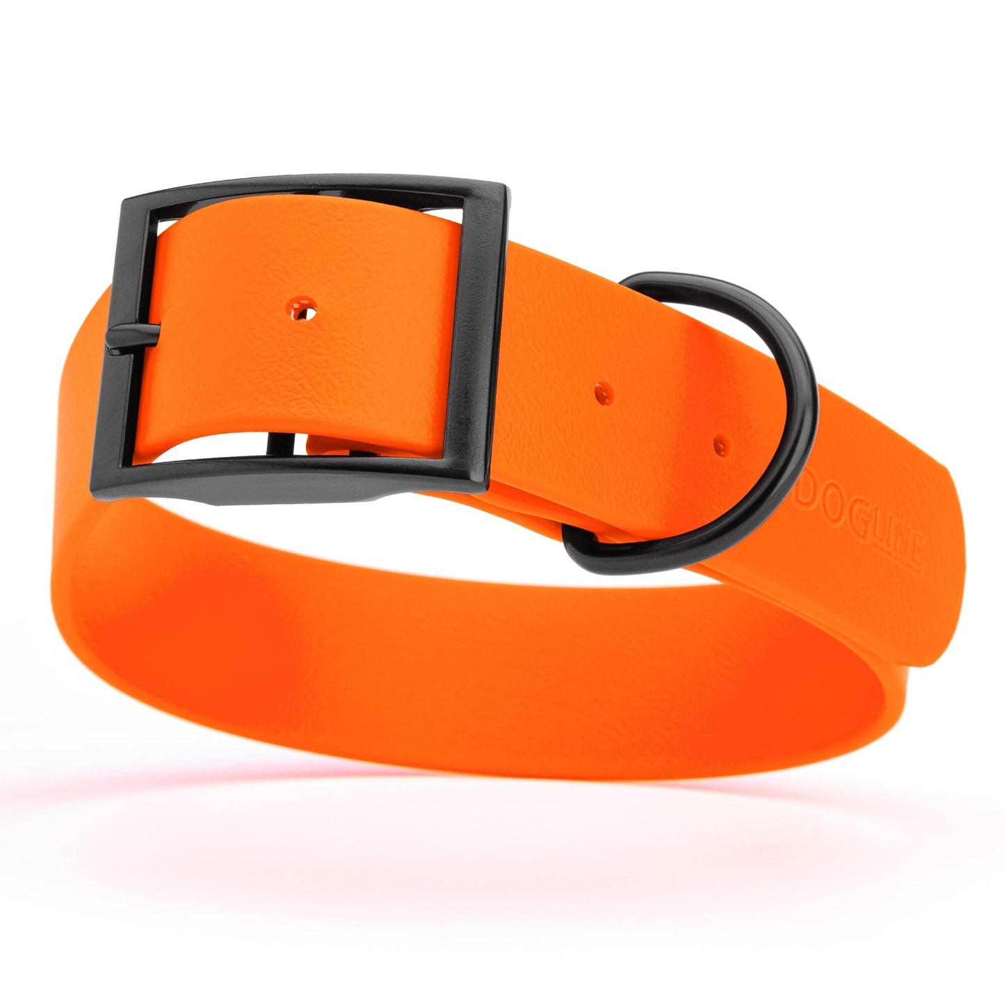 Dogline Biothane Waterproof Dog Collar with Black Hardware -  1.5" Wide, Size XXL (24 to 28 inches)