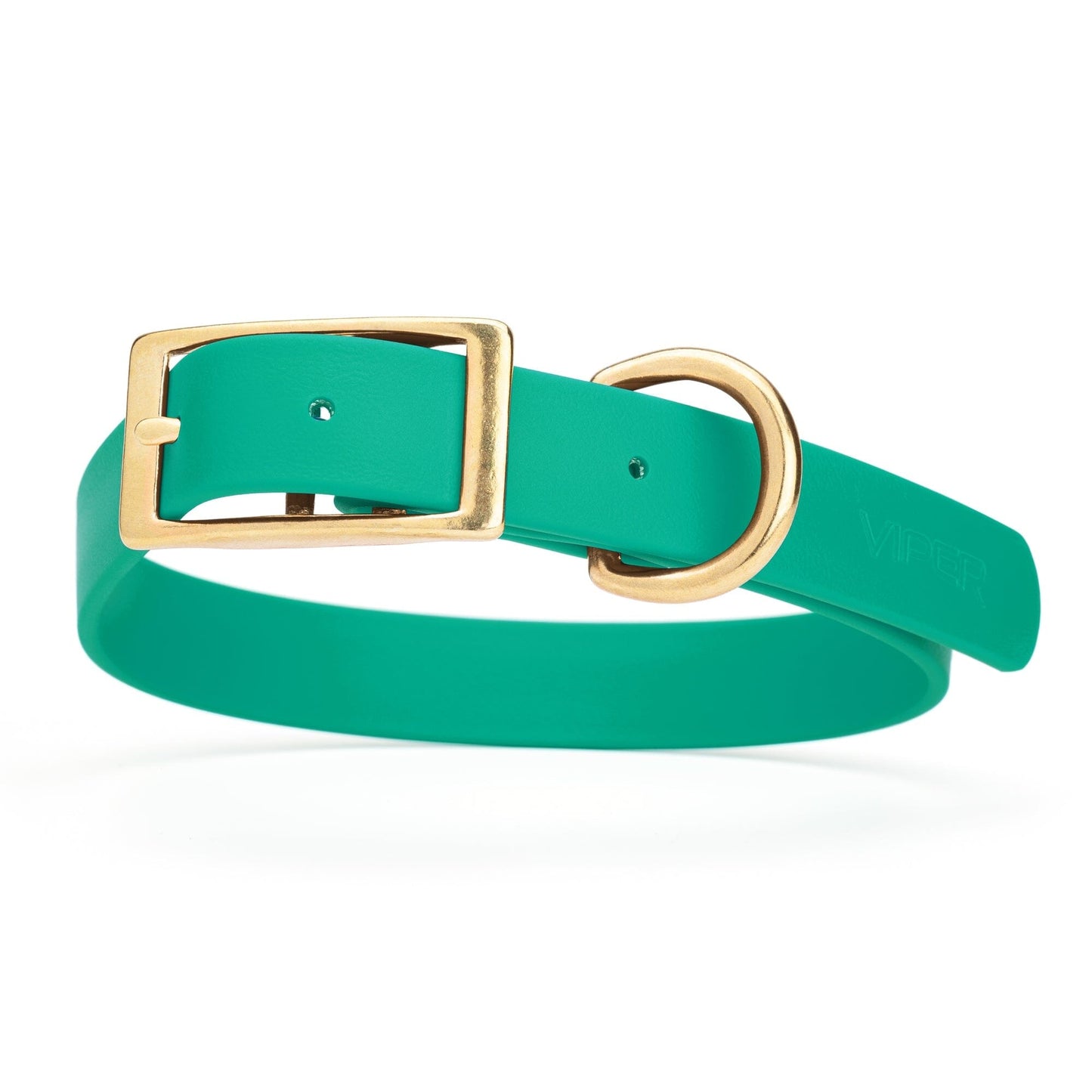 Viper Biothane Waterproof Dog Collar - Brass Hardware - Size L (18 to 22 inches)