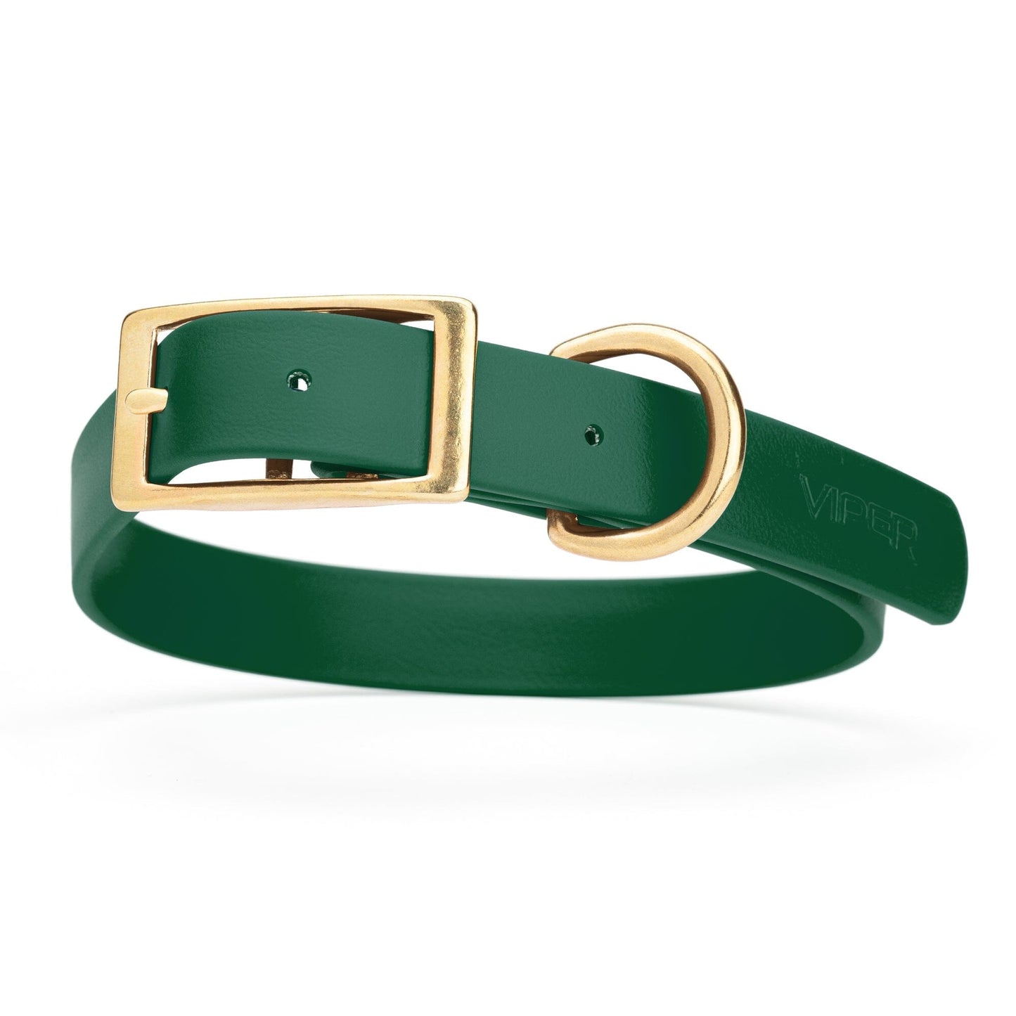 Viper Biothane Waterproof Dog Collar - Brass Hardware - Size L (18 to 22 inches)