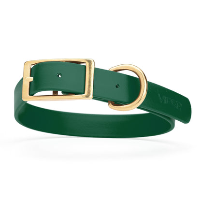 Viper Biothane Waterproof Dog Collar - Brass Hardware - Size L (18 to 22 inches)