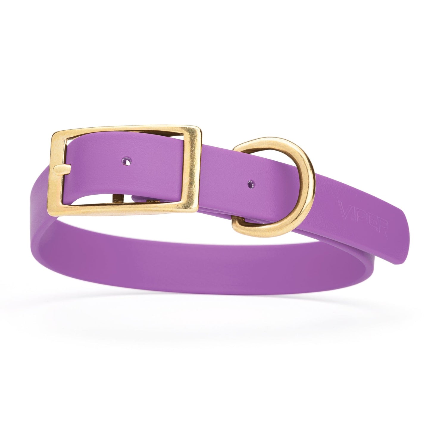 Viper Biothane Waterproof Dog Collar - Brass Hardware - Size XL (22 to 25 inches)