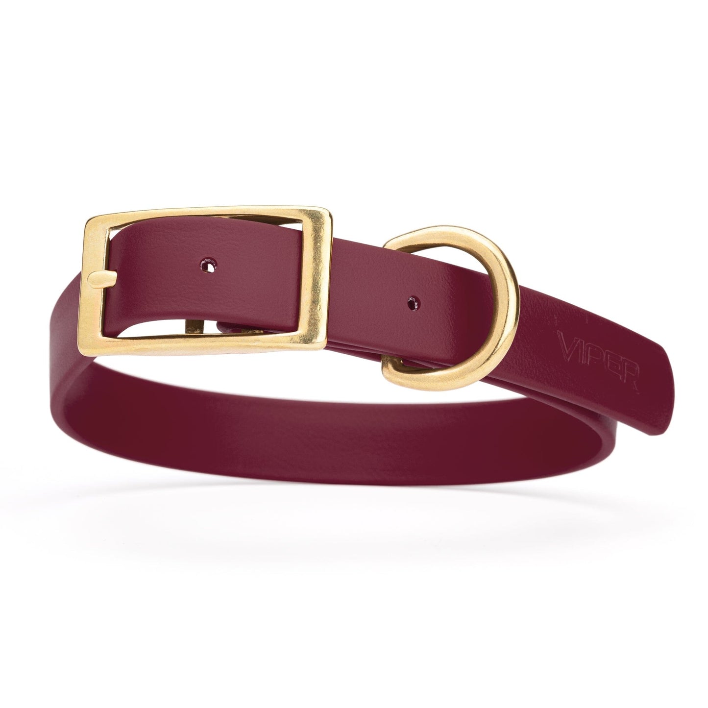 Viper Biothane Waterproof Dog Collar - Brass Hardware - Size L (18 to 22 inches)