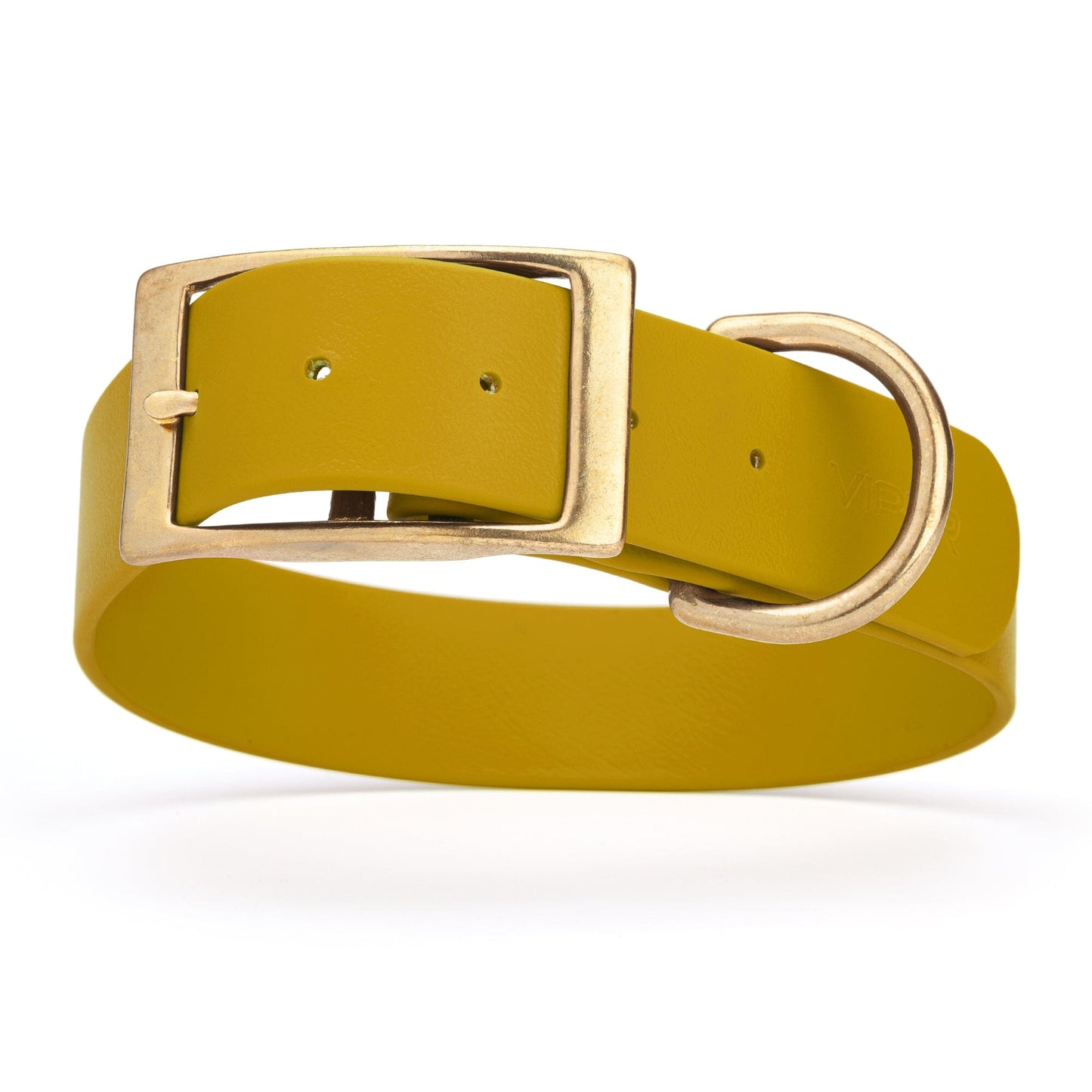 Viper Biothane Waterproof Dog Collar - Brass Hardware - 1.5in Wide, Size XXL (24 to 28 inches)