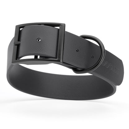 Dogline Biothane Waterproof Dog Collar with Black Hardware -  1.5" Wide, Size XL (20 to 24 inches)