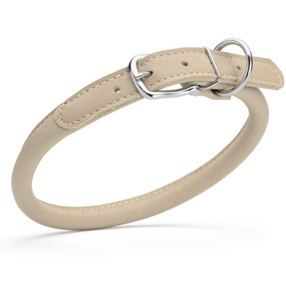 Soft Leather Round Dog Collar