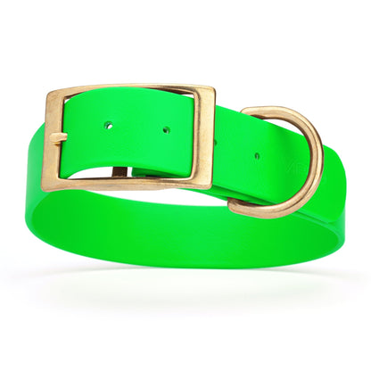 Viper Biothane Waterproof Dog Collar - Brass Hardware - 1.5in Wide, Size XXL (24 to 28 inches)