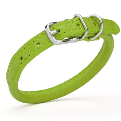 Soft Leather Round Dog Collar
