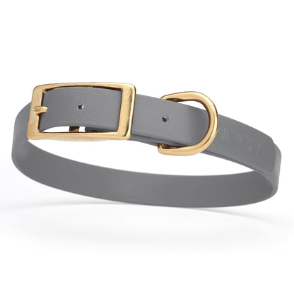 Viper Biothane Waterproof Dog Collar - Brass Hardware - Size M (15 to 18 inches)
