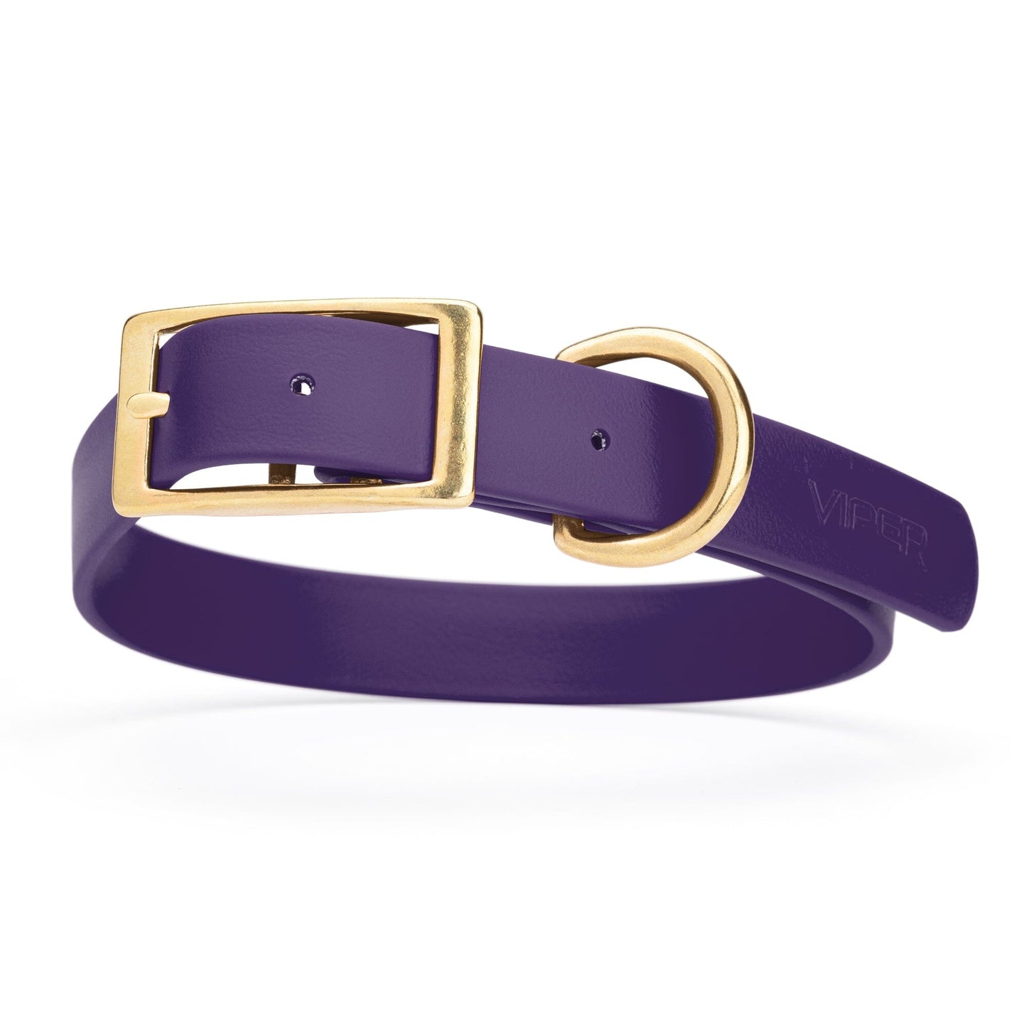 Viper Biothane Waterproof Dog Collar - Brass Hardware - Size XL (22 to 25 inches)