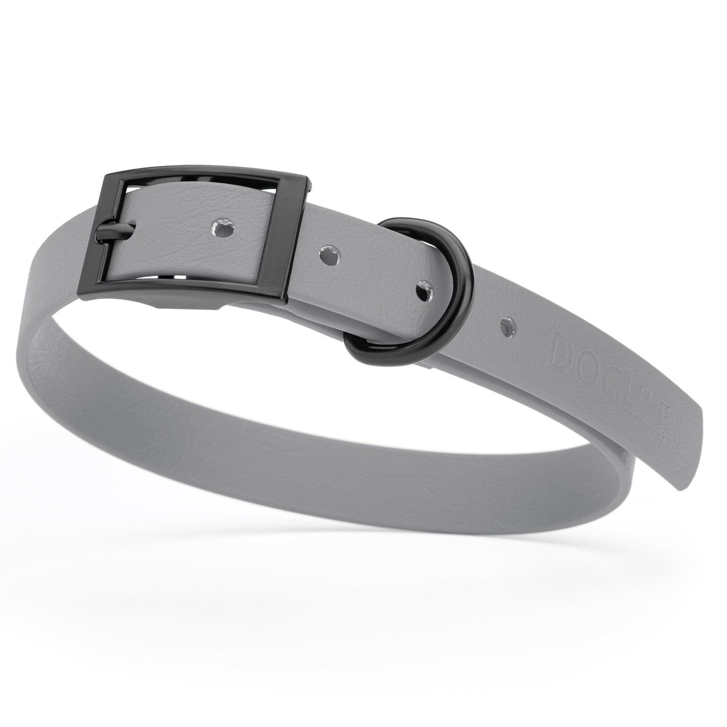 Dogline Biothane Waterproof Dog Collar with Black Hardware - Size M (15 to 18 inches)