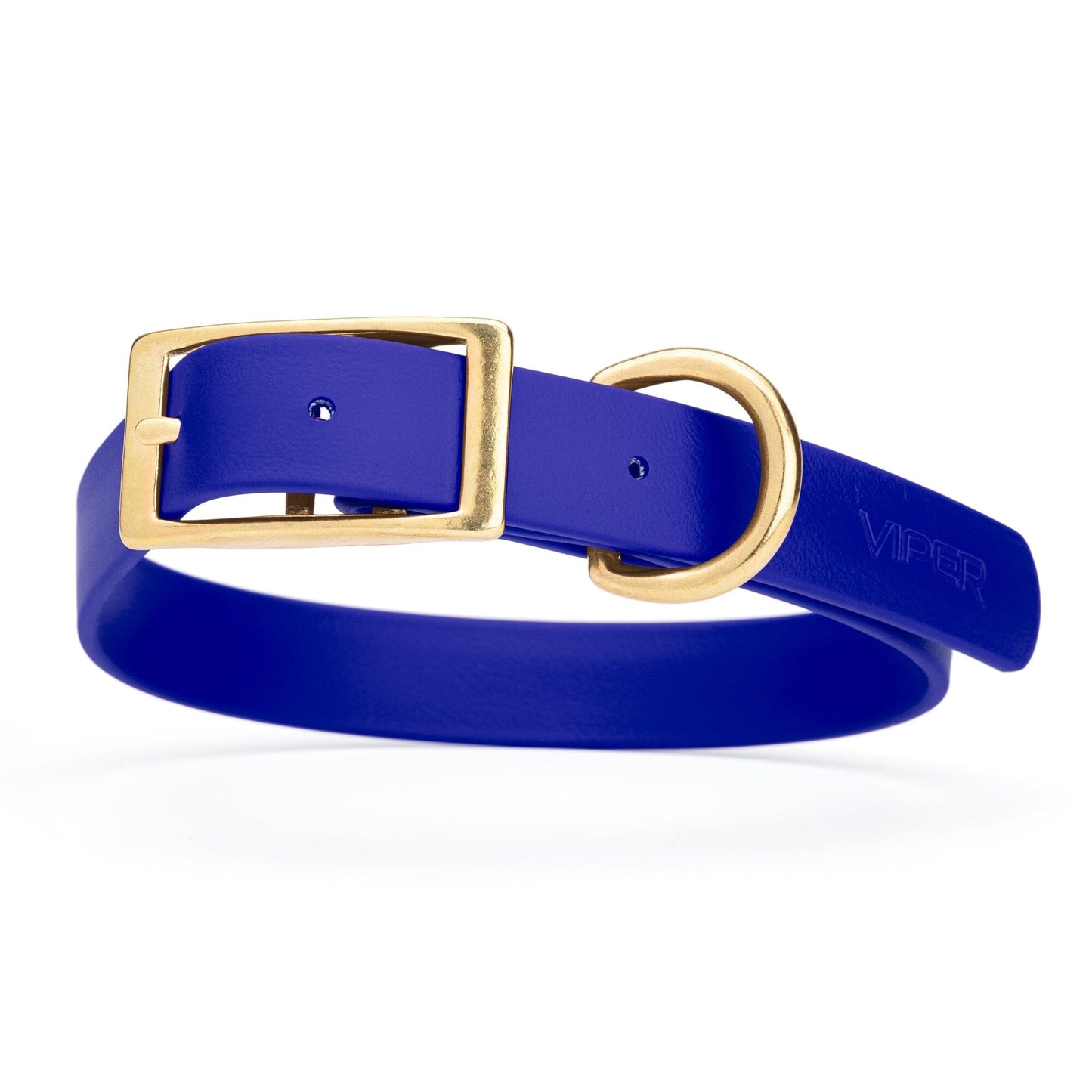 Viper Biothane Waterproof Dog Collar - Brass Hardware - Size L (18 to 22 inches)
