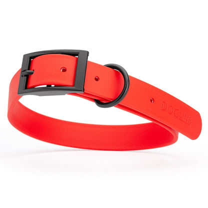 Dogline Biothane Waterproof Dog Collar with Black Hardware - Size XL (22 to 25 inches)