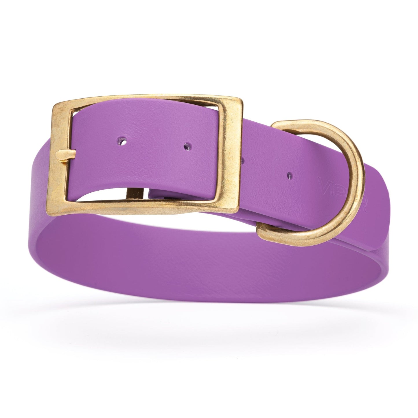 Viper Biothane Waterproof Dog Collar - Brass Hardware - 1.5in Wide, Size L (16 to 20 inches)