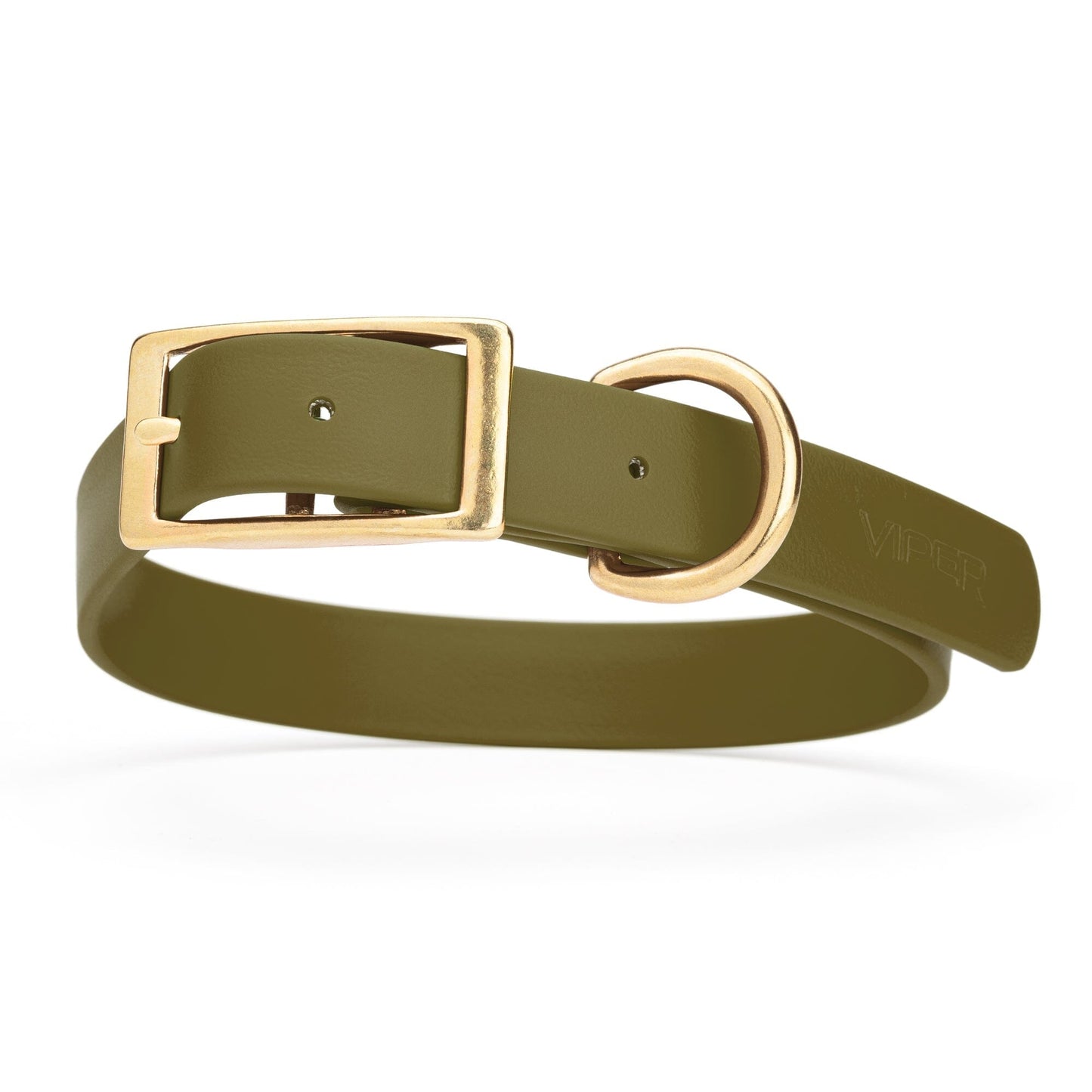 Viper Biothane Waterproof Dog Collar - Brass Hardware - Size L (18 to 22 inches)