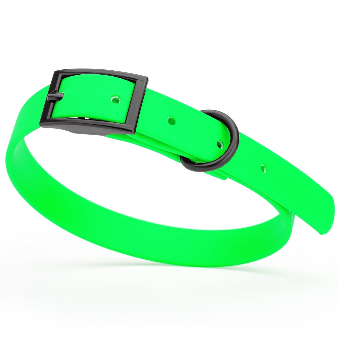 Dogline Biothane Waterproof Dog Collar with Black Hardware - Size S (12 to 15 inches)