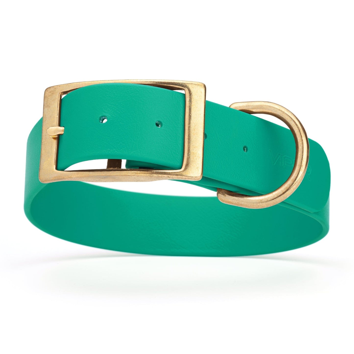 Viper Biothane Waterproof Dog Collar - Brass Hardware - 1.5in Wide, Size XXL (24 to 28 inches)