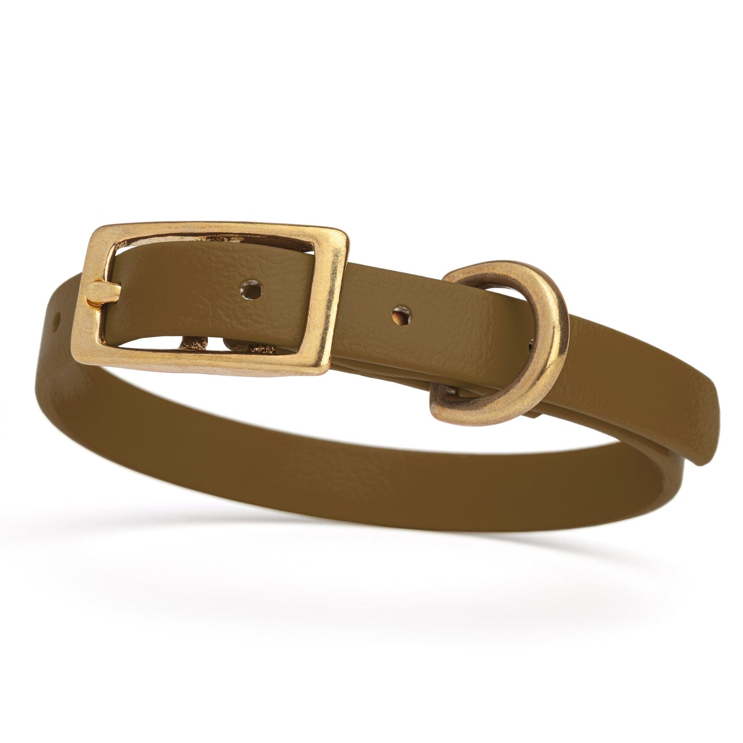 BioThane Waterproof Dog Collar - XS: L 9"-12" x W 1/2" - Black OR Brass Hardware