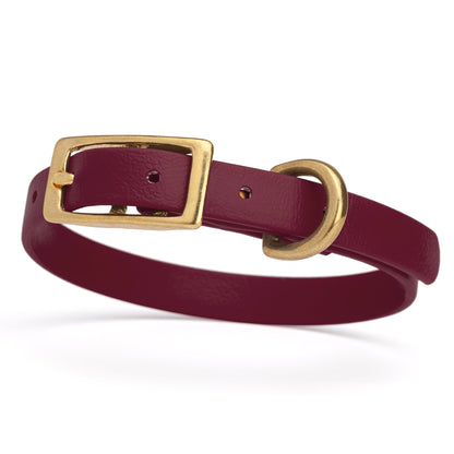 BioThane Waterproof Dog Collar - XS: L 9"-12" x W 1/2" - Black OR Brass Hardware