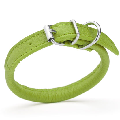 Soft Leather Round Dog Collar