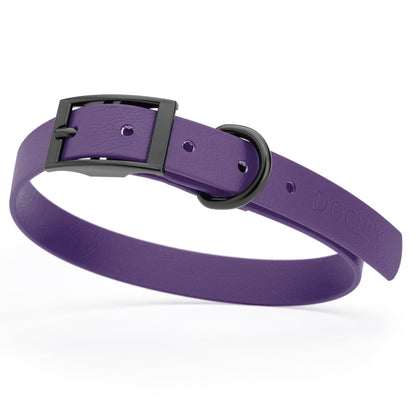 Dogline Biothane Waterproof Dog Collar with Black Hardware - Size M (15 to 18 inches)