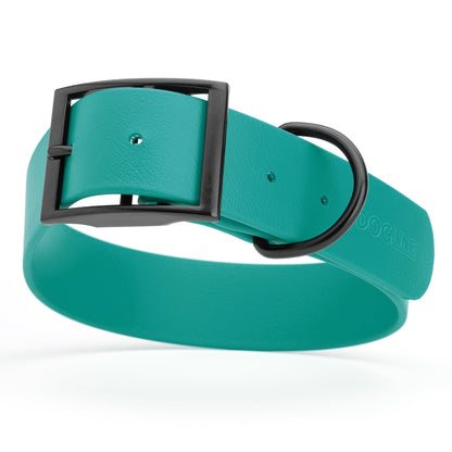 Dogline Biothane Waterproof Dog Collar with Black Hardware -  1.5" Wide, Size XL (20 to 24 inches)